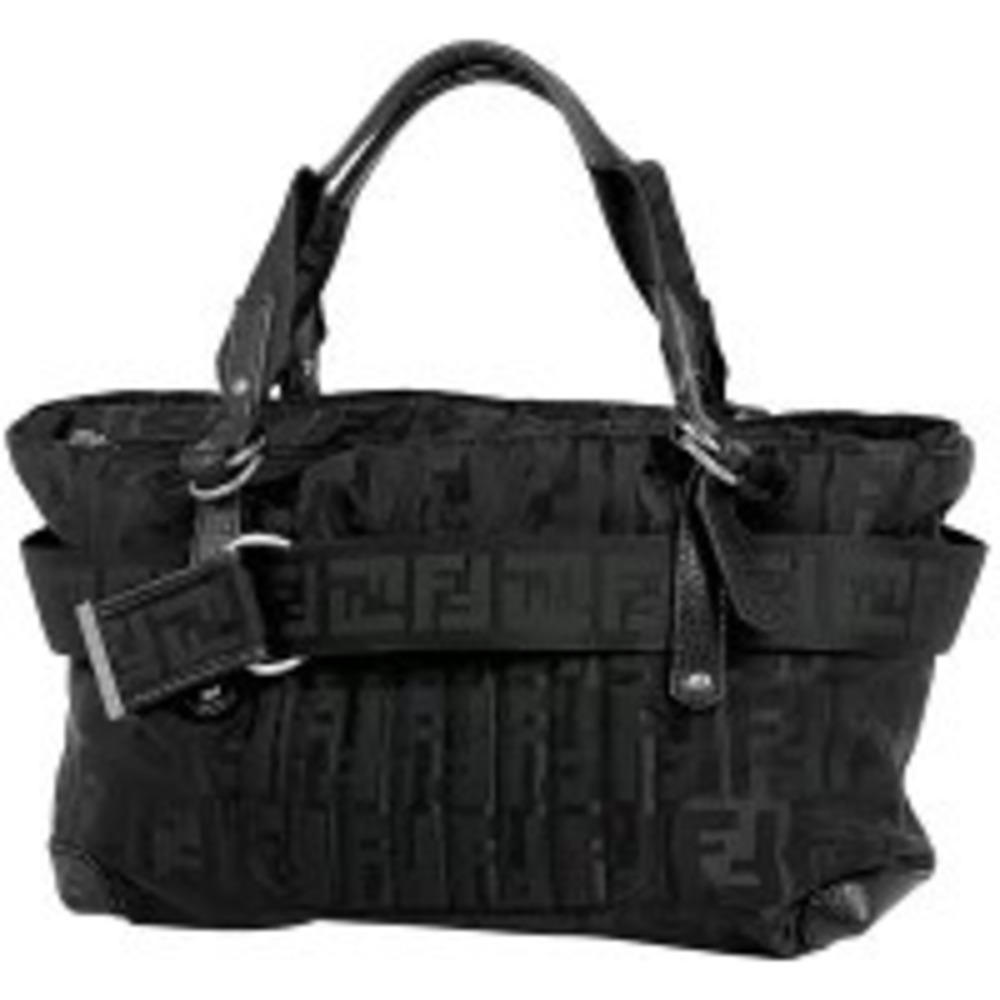 Fendi Zucca handbag tote bag all over black